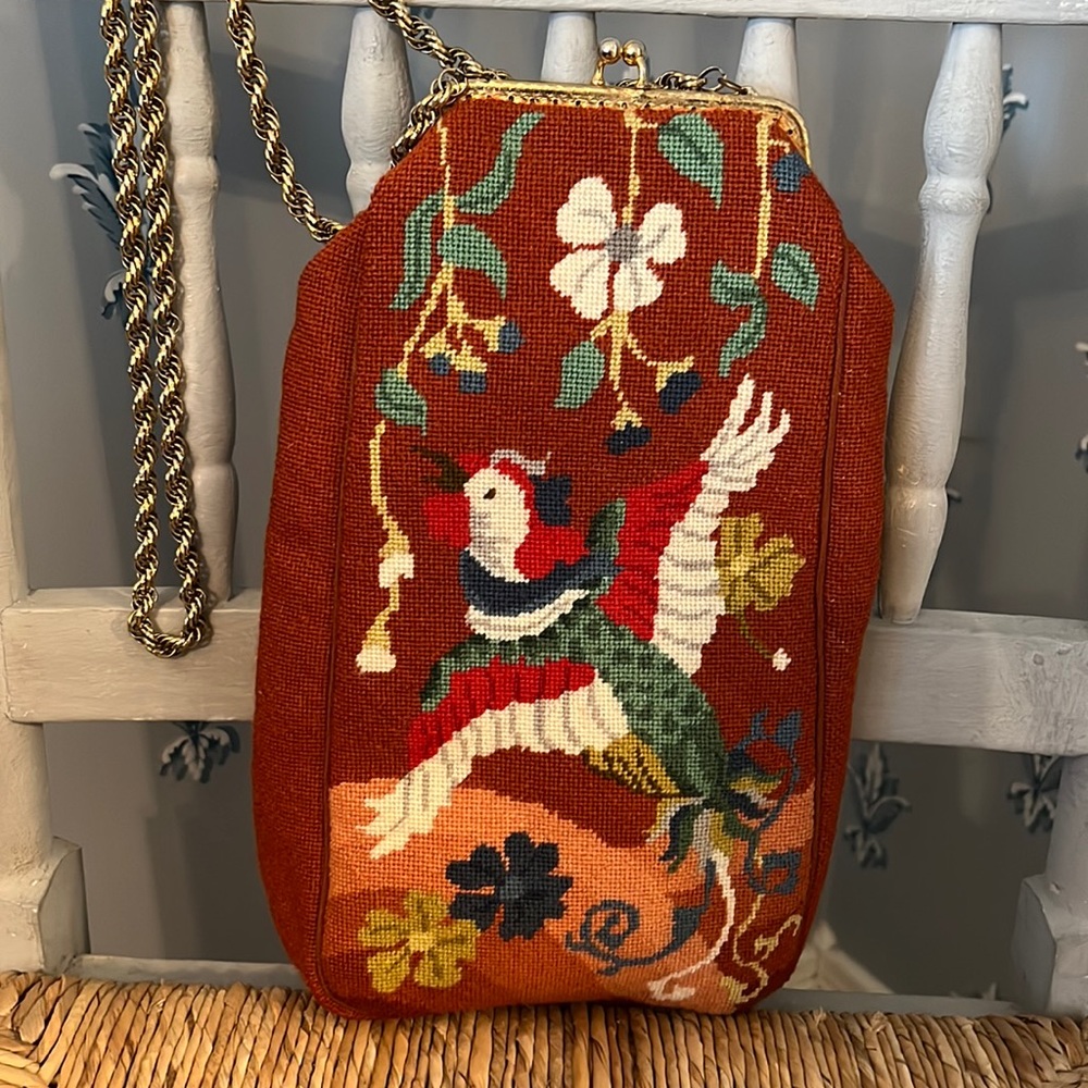 Embroidered vintage handbag
